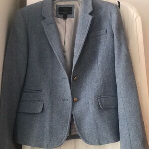 JCrew schoolboy herringbone blue blazer size 14